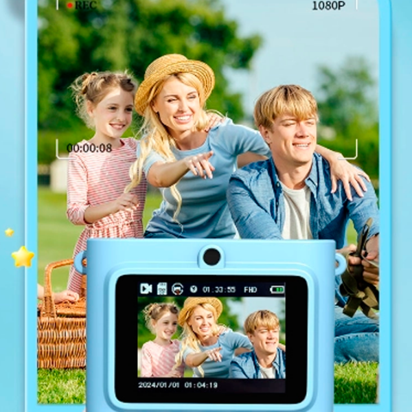 Cameră foto Kidyprint WK01 Blue Pentru copii, 3+ photo 5