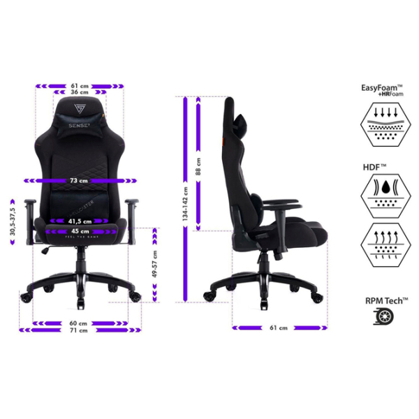 Scaun Gaming SENSE7 Spellcaster FUKU XL 00-01089714 Black   photo 9