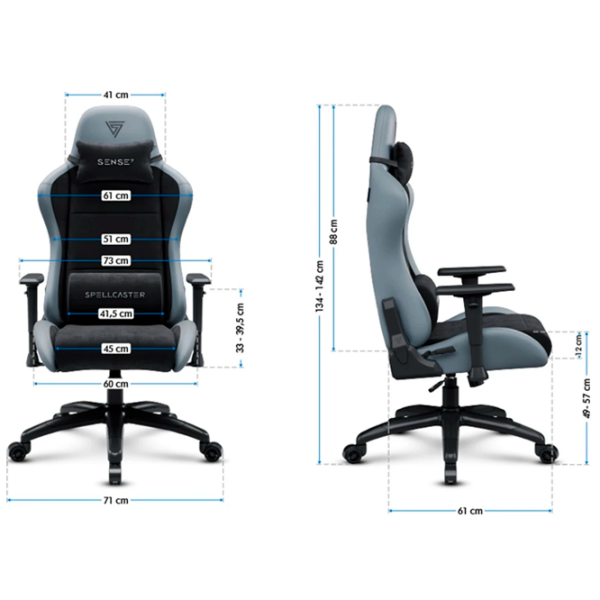 Scaun Gaming SENSE7 Spellcaster FUKU XL 00-01089715 Gray Black  photo 8