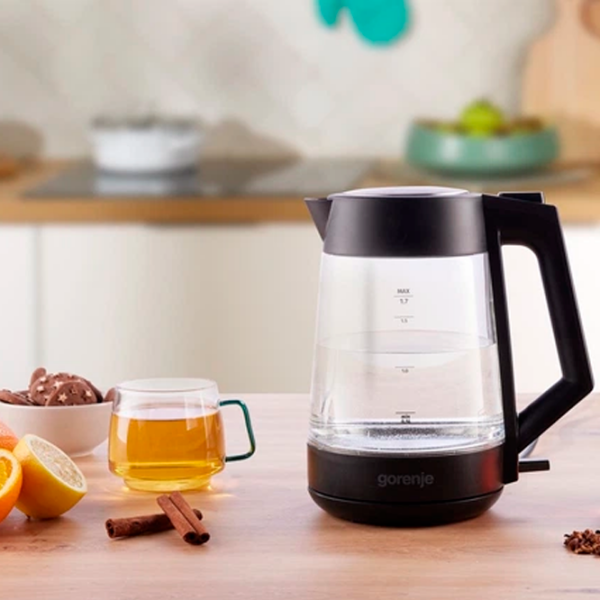 Электрочайник Gorenje K17OGP Черный 2200 Вт, 1.7л, Внутреннее покрытие: Стекло photo 5