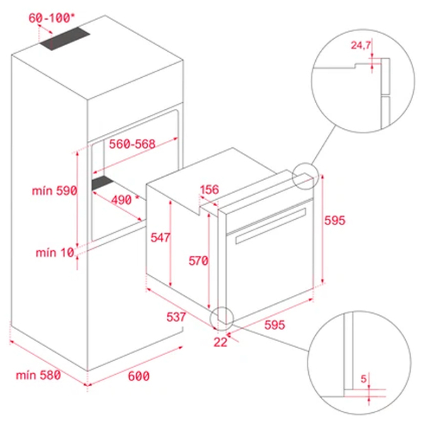 Cuptor încorporabil Teka HLB 84-V Black A+, 71 l photo 11