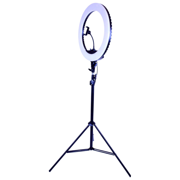 Trepied cu lampă Selfie Ring Light HQ-18RGB 450 mm Black  photo 1