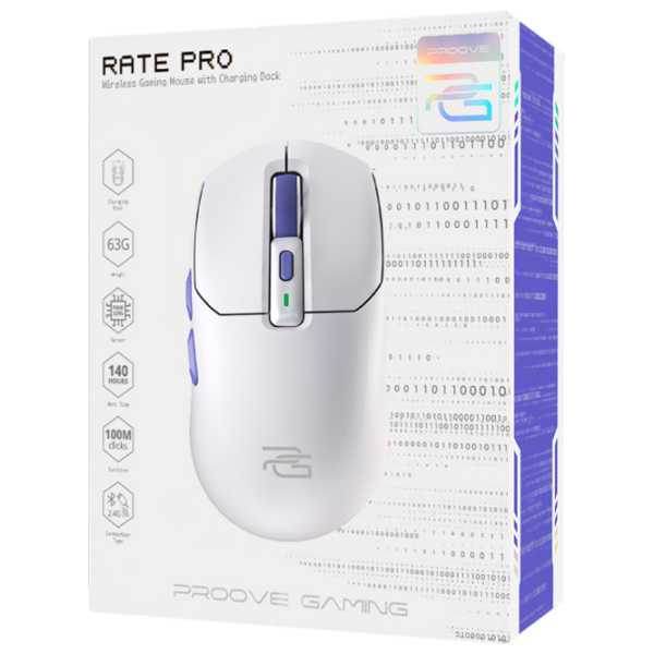 Mouse Proove Rate Pro White Fără fir / 26000 dpi photo 3