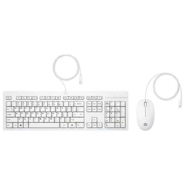 Клавиатура и Мышь HP 225 Kit Белый Для дома и офиса, Проводная photo 1