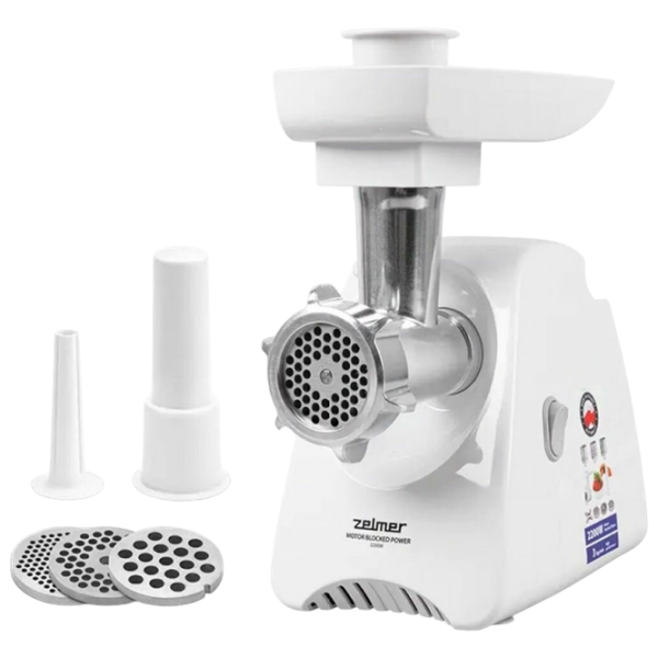Mașină de tocat carne ZELMER ZMM5801P White 700 W/2200 W, 3 kg/min photo 5