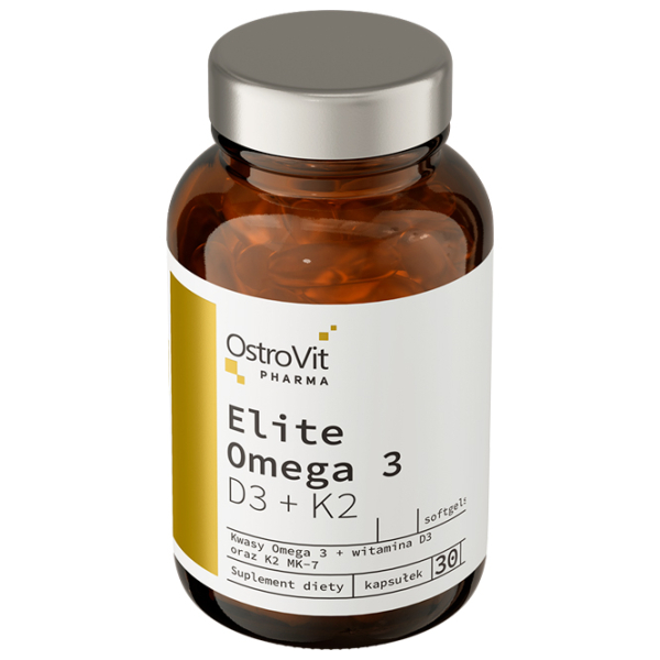 Антиоксиданты OstroVit Pharma Elite Omega 3 D3 + K2 () Количество капсул: 30 photo 3