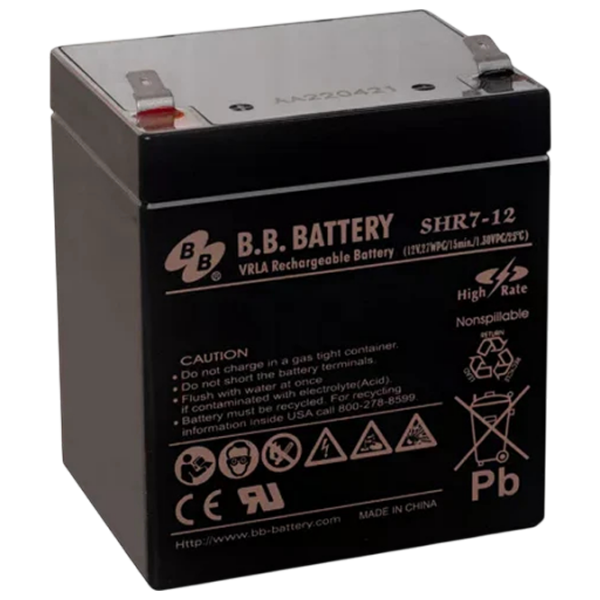 Acumulator pentru UPS B.B. SHR7-12 7 Ah Black  photo 1