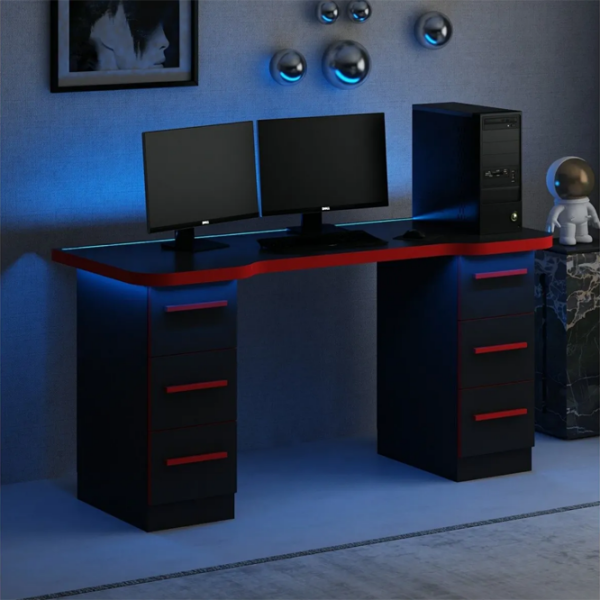 Masă gaming Trendy Phoenix 3 Black Red  photo 2