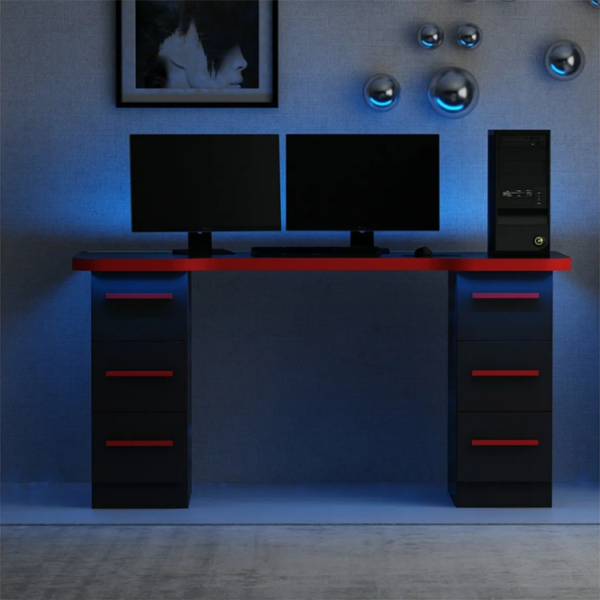 Masă gaming Trendy Phoenix 3 Black Red  photo 3