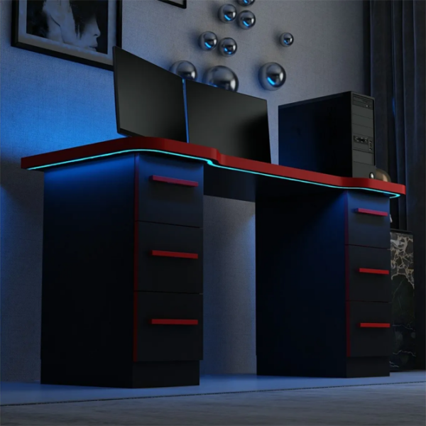 Masă gaming Trendy Phoenix 3 Black Red  photo 4