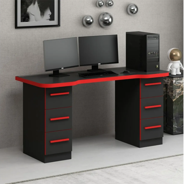 Masă gaming Trendy Phoenix 3 Black Red  photo 5