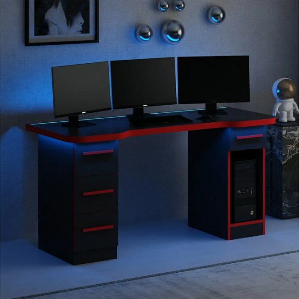 Masă gaming Trendy Phoenix 5 Black Red  photo 3