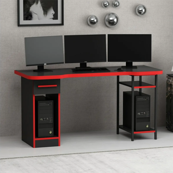 Masă gaming Trendy Phoenix 6 Black Red  photo 2