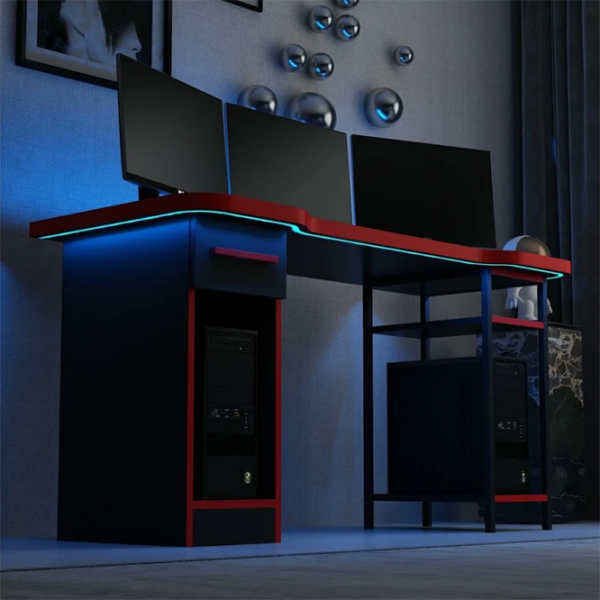 Masă gaming Trendy Phoenix 6 Black Red  photo 4