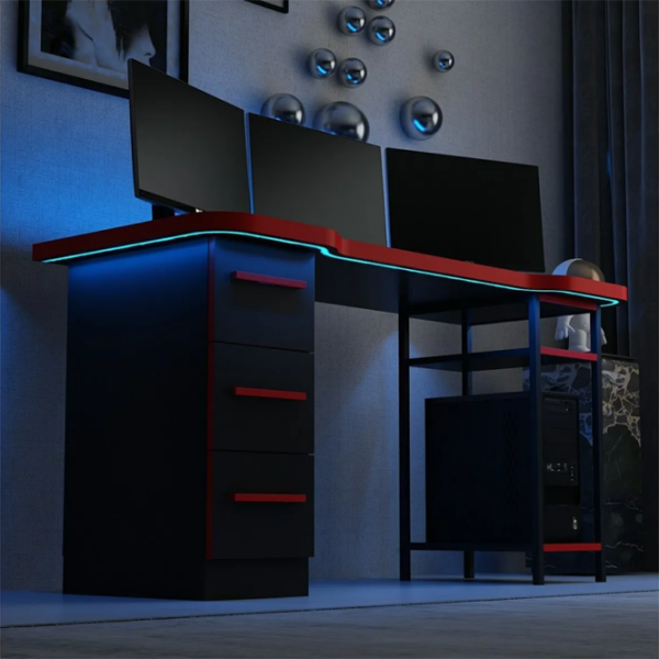 Masă gaming Trendy Phoenix 7 Black Red  photo 3