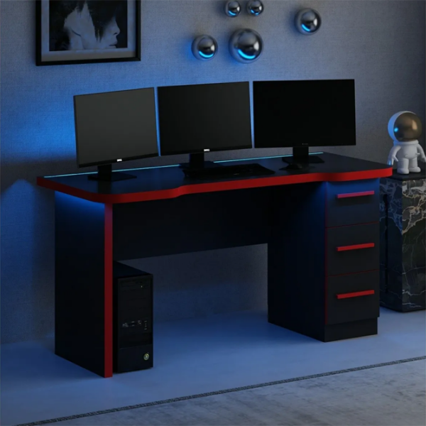 Masă gaming Trendy Phoenix 10 Black Red  photo 2
