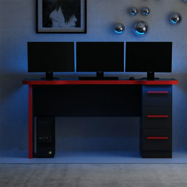 Masă gaming Trendy Phoenix 10 Black Red  photo 3