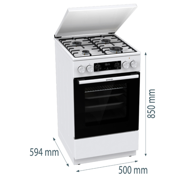 Плита Gorenje GK5C63WH Белый Тип плиты: Комбинированная, 70 л, Тип духовки: Электрическая photo 13