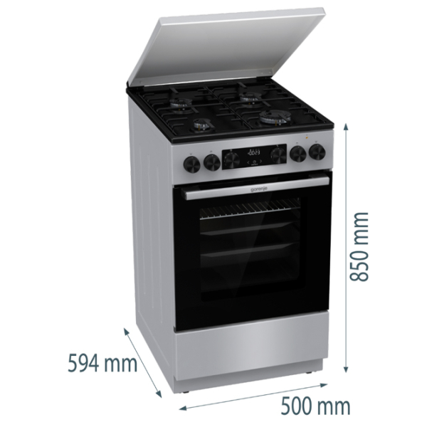 Aragaz Gorenje GK5C64SH Inox Tipul plitei: Combinată, 62 l, Tipul cuptorului: Electric photo 14