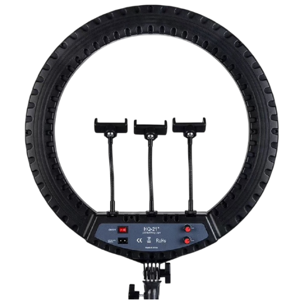 Trepied cu lampă Selfie Ring Light HQ-21S 21" Black  photo 2