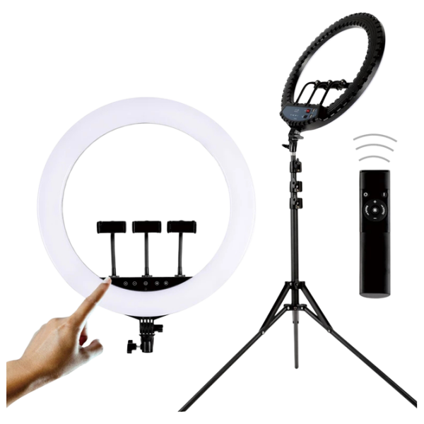Trepied cu lampă Selfie Ring Light HQ-21S 21" Black  photo 3