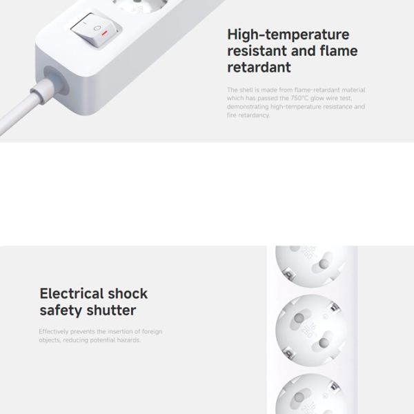Удлинитель Xiaomi Power Strip 1.4 м Белый  photo 5