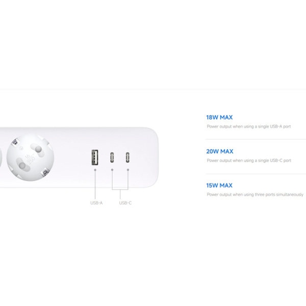 Удлинитель Xiaomi Power Strip 1.4 м Белый  photo 6