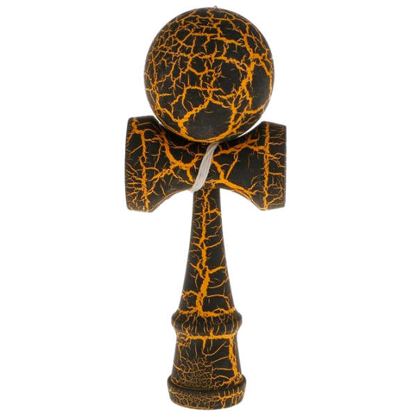 Kendama KROM Classic Black Crackle Pentru copii, 5+ photo 1