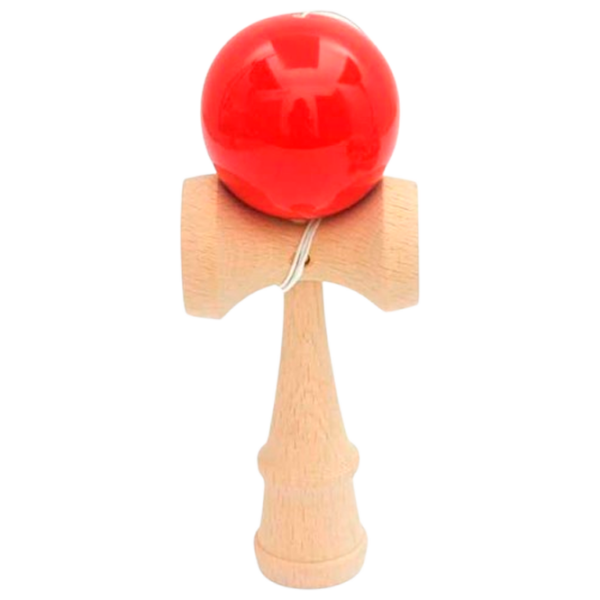 Kendama KROM Classic Red Pentru copii, 5+ photo 1