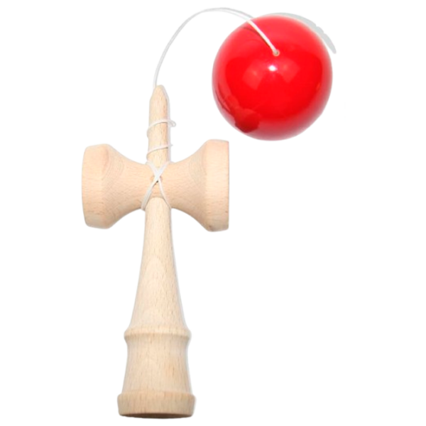 Kendama KROM Classic Red Pentru copii, 5+ photo 2