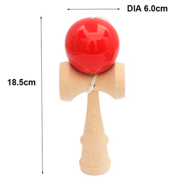 Kendama KROM Classic Red Pentru copii, 5+ photo 4