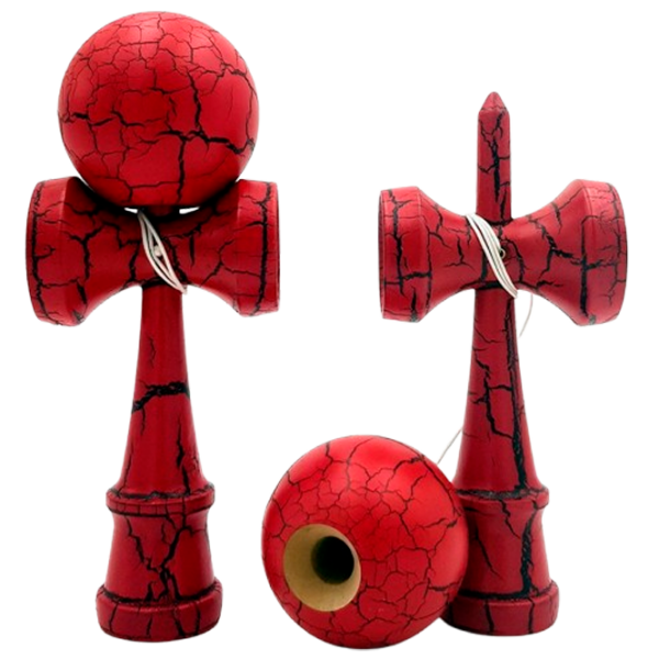 Kendama KROM Classic Dark Red Crackle Для детей, 5+ photo 2