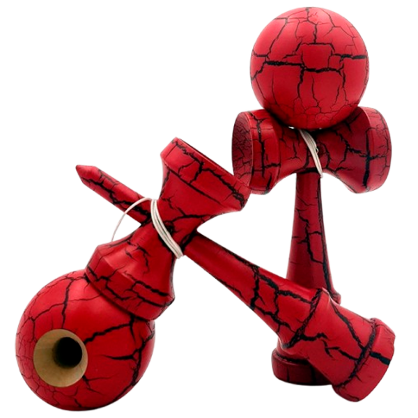 Kendama KROM Classic Dark Red Crackle Для детей, 5+ photo 3