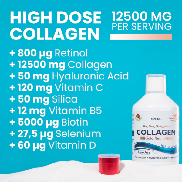 Supliment alimentar Swedish Nutra Collagen Gold Retinol    photo 3