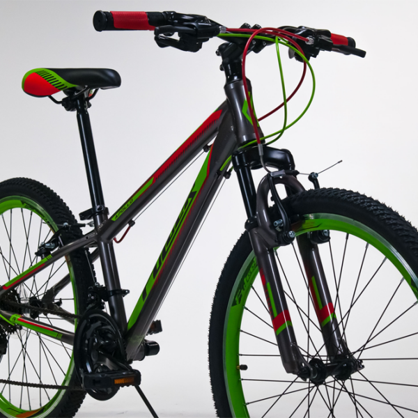 Bicicletă Fulger Apollo 24 24" 12" Gray Green Aluminiu / Pentru copii photo 5