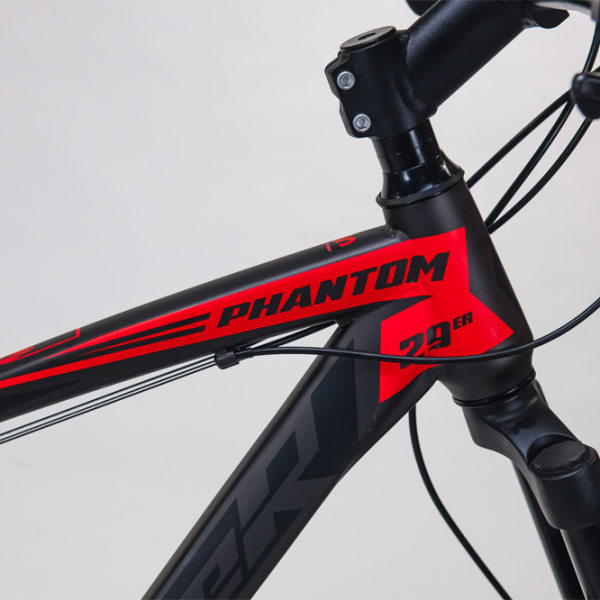 Bicicletă Fulger Phantom 29 29" Black Red Oțel /  photo 2