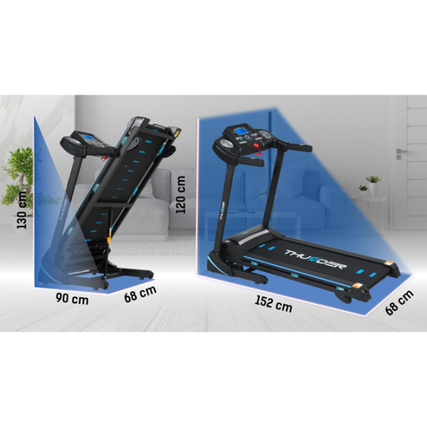 Bandă de alergat Thunder ICON-BLACK Black 140 kg, 17 km/h photo 6
