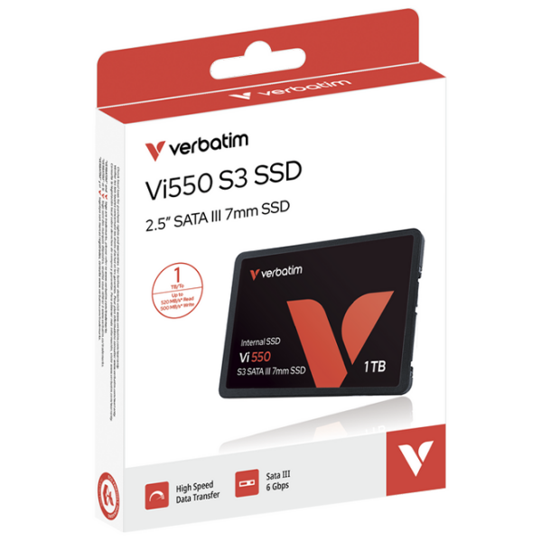 SSD Verbatim Vi550 S3 2.5'' 1 TB Viteza de citire: 550 MB/s,
Viteza de inscriere: 500 MB/s photo 4