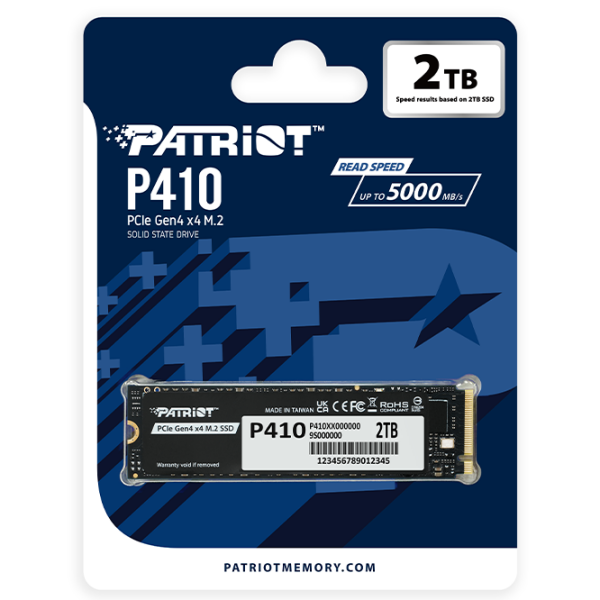 SSD Patriot P410 M.2 NVMe 2 ТБ Скорость чтения: 5000 Мб/с,
Скорость записи: 4500 МБ/с photo 4