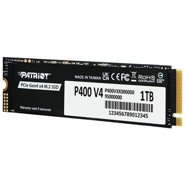SSD Patriot P400 V4 M.2 NVMe 1 ТБ Скорость чтения: 6200 МБ/с,
Скорость записи: 5200 МБ/c photo 3