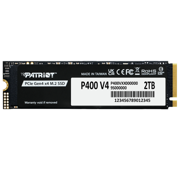 SSD Patriot P400 V4 M.2 NVMe 2 TB Viteza de citire: 6200 MB/s,
Viteza de inscriere: 5200 MB/s photo 1