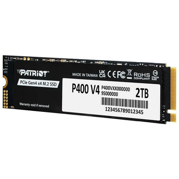 SSD Patriot P400 V4 M.2 NVMe 2 TB Viteza de citire: 6200 MB/s,
Viteza de inscriere: 5200 MB/s photo 3