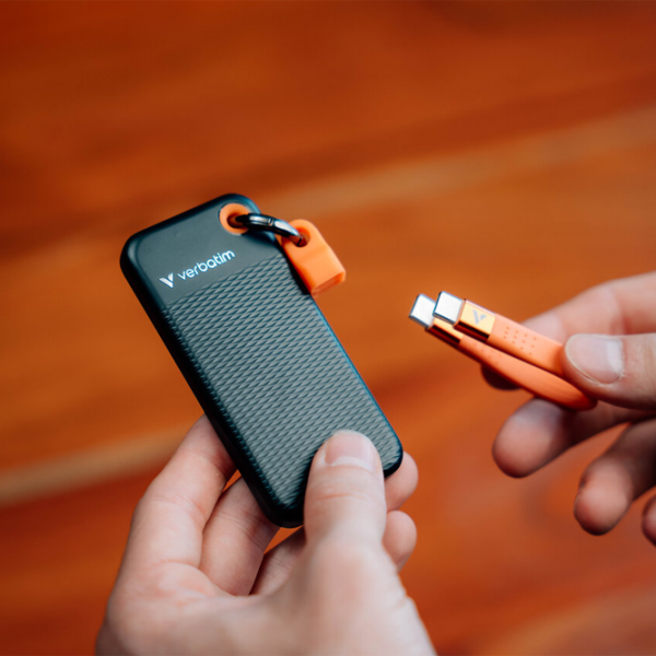 Unități de stocare externe SSD Verbatim Pocket 1 TB Black-Orange  photo 3
