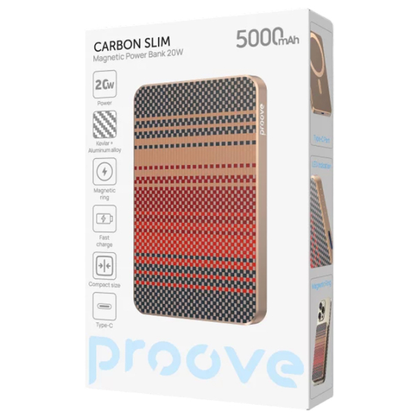 Power Bank 5000 мАч Proove Carbon Slim (20 Вт) Бежевый  photo 5