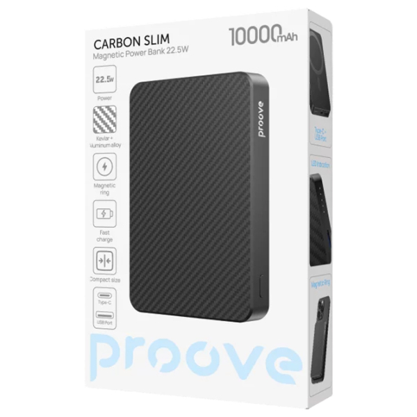 Power Bank 10000 mAh Proove Carbon Slim (22.5 W) Black  photo 6
