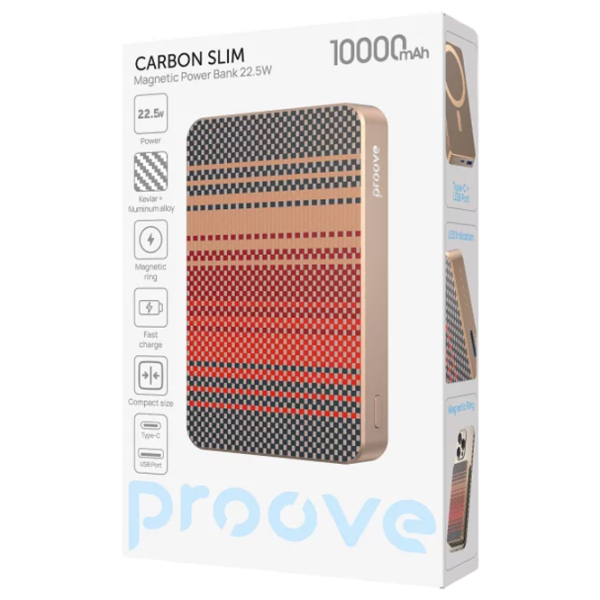 Power Bank 10000 мАч Proove Carbon Slim (22.5 Вт) Бежевый  photo 5
