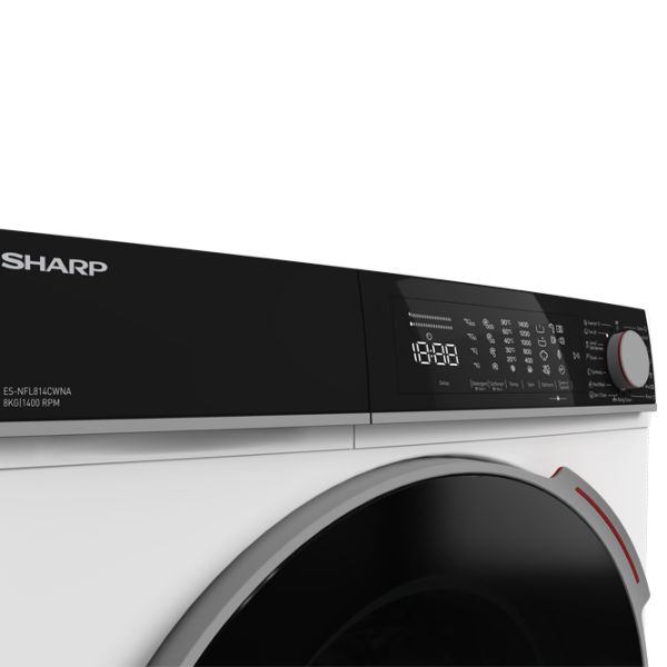 Mașină de spălat SHARP ES-DNFL014CWDA-EE White 10 kg, 1400 rpm, A photo 8