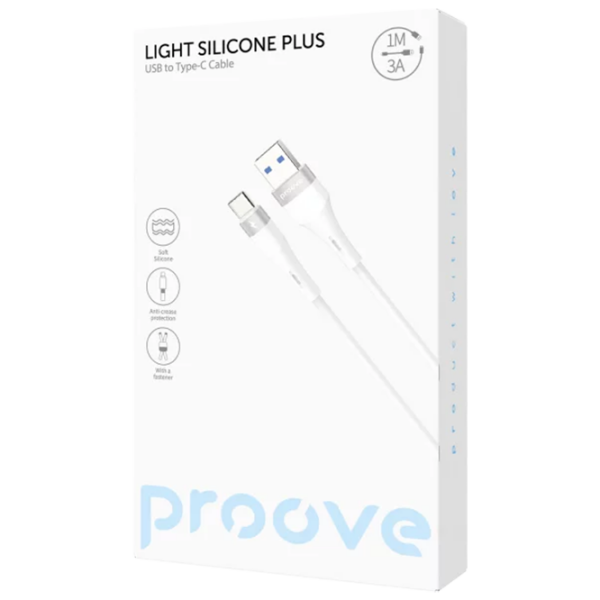 Cablu de alimentare Proove Light Silicone Plus USB Type-C / White  photo 2