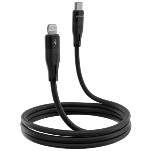 Cablu de alimentare Proove Soft Silicone Lightning / USB Type-C Black  photo 2