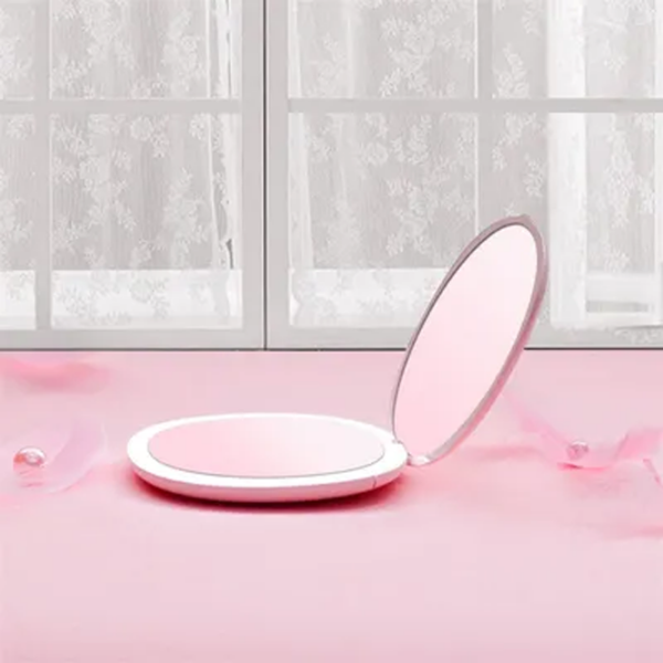 Oglindă de machiaj BelliMosa Make up Compact White Pink  photo 3